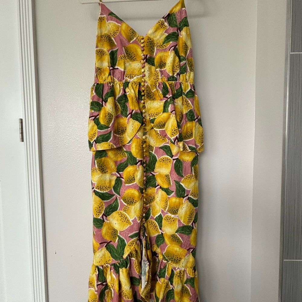 FARM Rio Fresh Lemons Peplum Dress